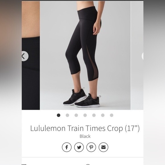 Lululemon Train Times Crop (17") size 2 black full on luxtreme for training - Picture 1 of 5